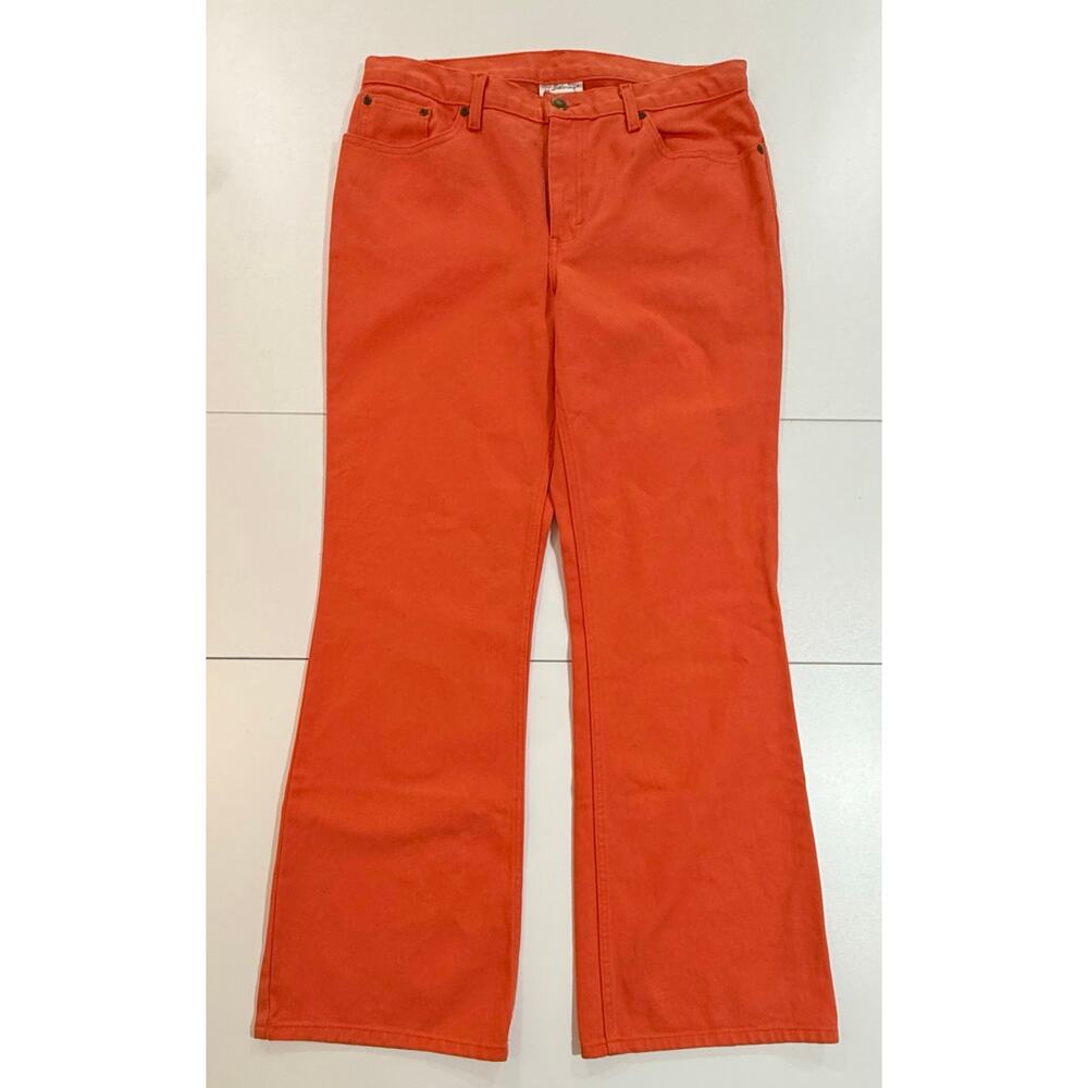 Jeanology Collection Orange Denim Bootcut Jeans Gameday Womens Size XL (106)